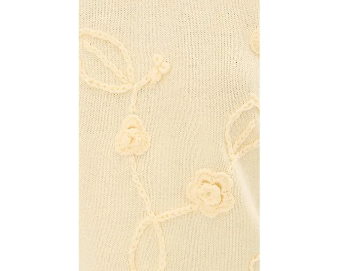 Vince Camuto топ с короткими рукавами и круглым вырезом с цветочной аппликацией