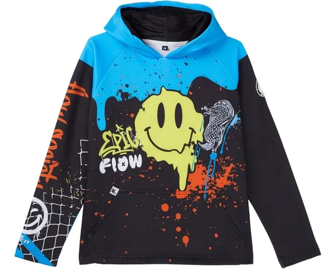 Толстовка FLOW SOCIETY с граффити и капюшоном для лакросса