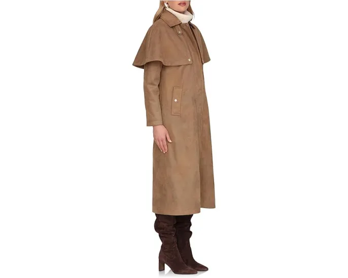 Тренч-пелерина из искусственной замши Faux Suede Cape Trench Coat от Avec Les Filles