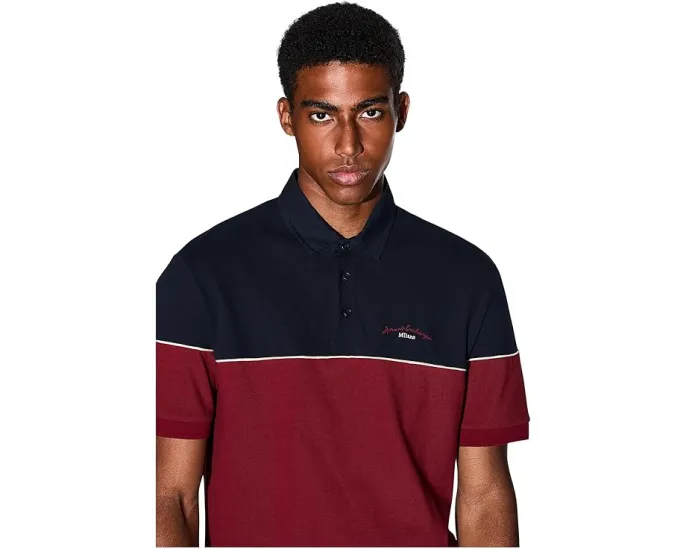 Поло Armani Exchange с цветными блоками и логотипом Script