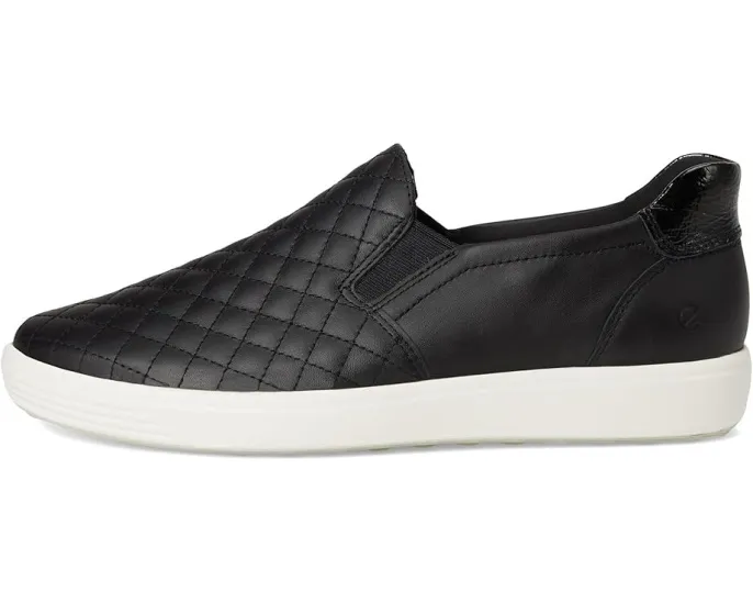 Мокасины ECCO Soft 7 Quilted Easy Slip-On с эластичной застежкой и стеганым верхом