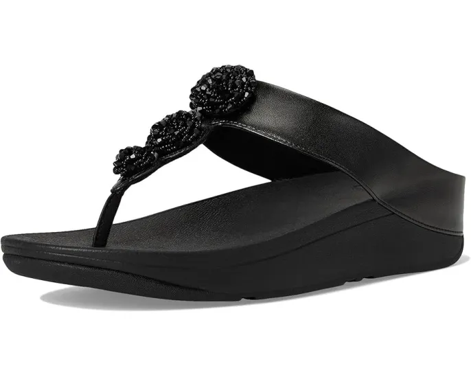 FitFlop Fino Beadie-Button с металлизированным межпальцевым ремешком и бусинами
