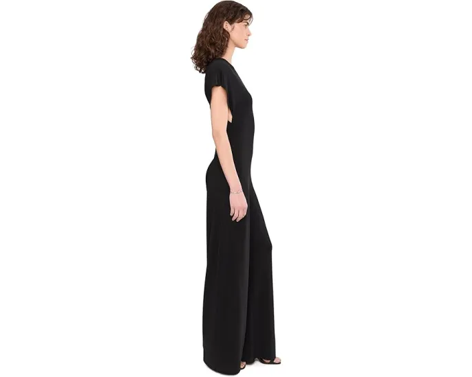 Комбинезон Norma Kamali Cap Sleeve с подплечниками и прямыми штанинами