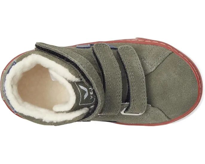 Детские зимние кроссовки VEJA Small Esplar Mid с круглым носком и застежкой на липучках