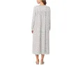 Длинная ночная сорочка Eileen West с длинными рукавами из трикотажа с V-образным вырезом