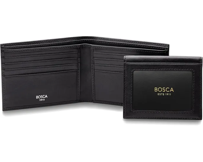 Кошелек для карт Bosca с отстегивающимся ID-футляром из кожи Nappa Vitello