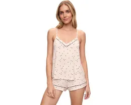Пижамный комплект Eberjey Fiona Double V Cami & Short с узором в виде сердечек