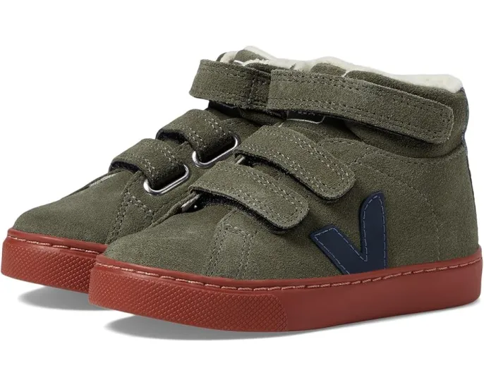 Детские зимние кроссовки VEJA Small Esplar Mid с круглым носком и застежкой на липучках
