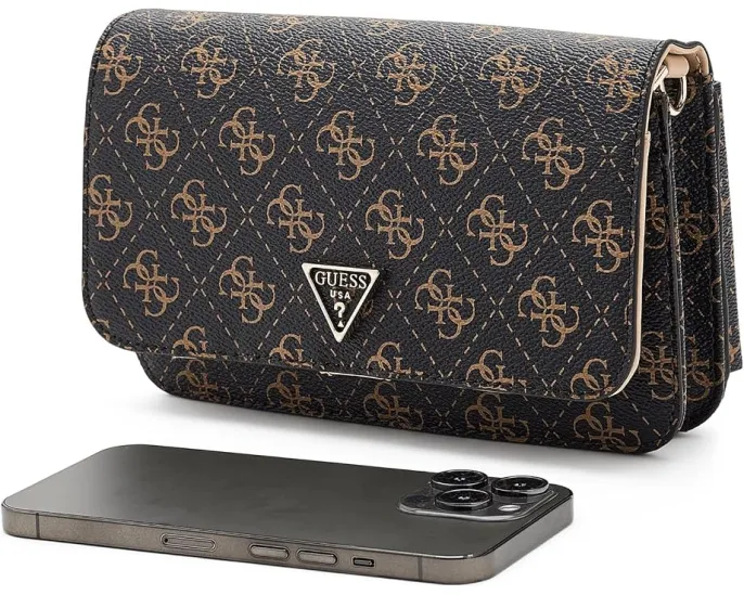 Сумка GUESS Noelle II кроссбоди с клапаном и органайзером черная