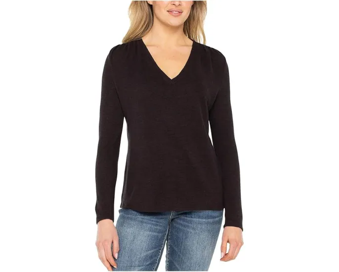 Водолазка с v-образным вырезом Liverpool Los Angeles Long Sleeve V-Neck Knit Top