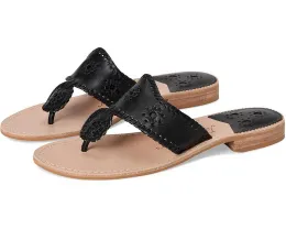 Плоские сандалии Jack Rogers с кожаным верхом и деревянным каблуком