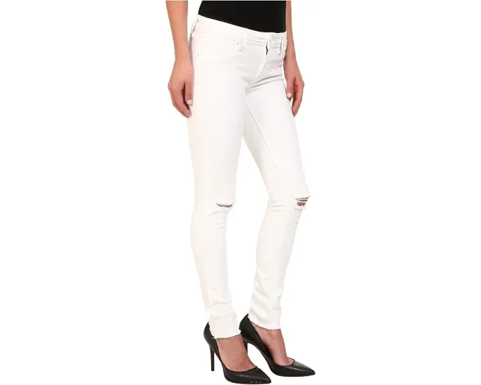 Джинсы DL1961 Emma Skinny с потертостями в стиле Dove White