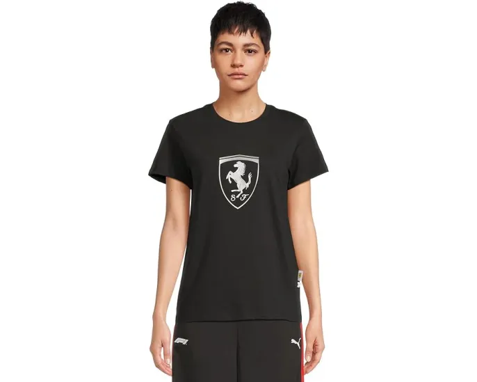 Футболка PUMA Scuderia Ferrari Tonal Shield с круглым вырезом