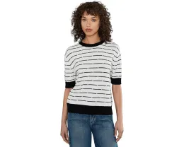 Vince Camuto свитер с круглой горловиной в полоску и фактурной вязкой