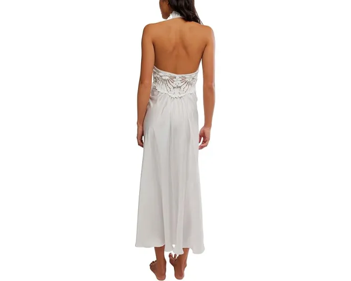 Free People Скользящее платье миди Petal Party с цветочным кружевом
