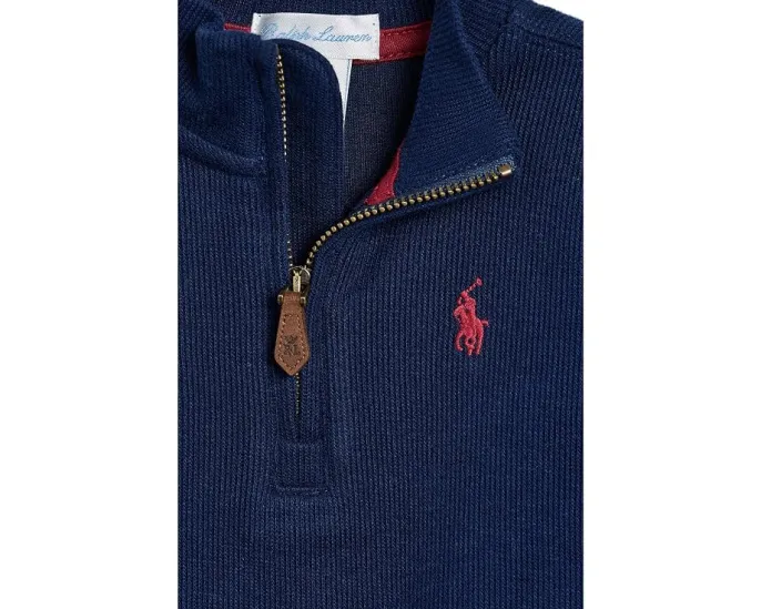 Polo Ralph Lauren водолазка Estate-Rib 3/4 с молнией для малышей
