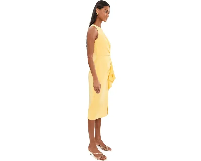 Платье миди Halter Ruffle Midi от Adrianna Papell с рюшами