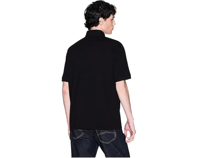 Хлопковое поло Armani Exchange с золотыми деталями