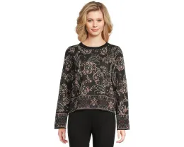 Свитер Vince Camuto с круглым вырезом и узором пейсли