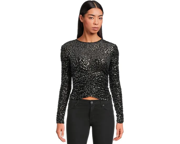 Топ AllSaints Eris Leppo с принтом и сборками