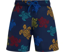 Детские плавки Vilebrequin Kids Rondes Tortues с радужным принтом черепах