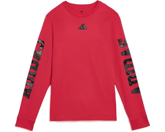 Футболка Adidas Sportswear Camo Lineage с длинным рукавом и камуфляжным принтом