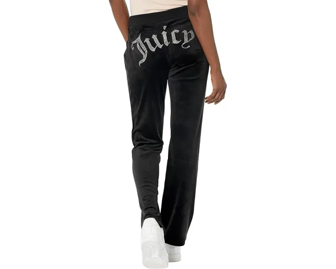 Брюки Juicy Couture из велюра с резинкой и кулиской
