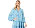 Faherty платье Dream Cotton Gauze Kasey свободного кроя с длинными рукавами и ярусным подолом