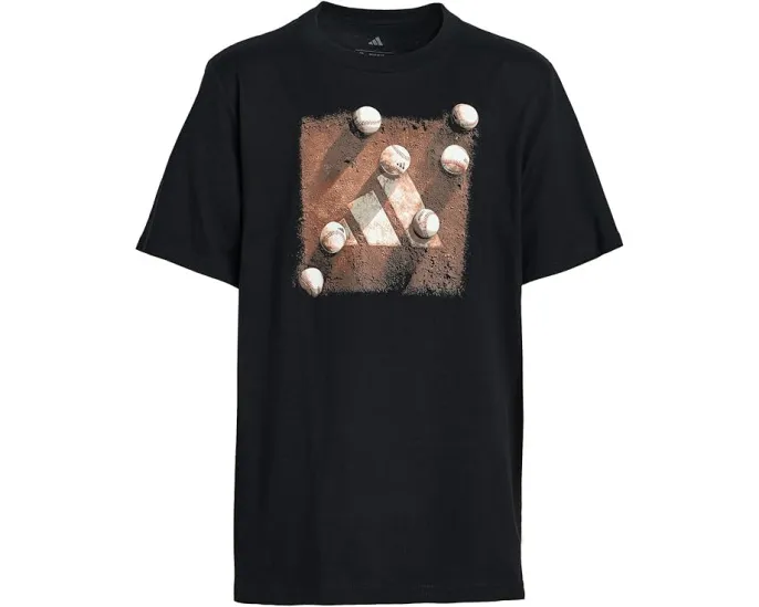 Футболка adidas Kids 3bar Baseball Plate с ярким бейсбольным принтом