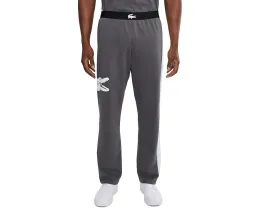 Брюки Lacoste для отдыха из флиса с принтом и прямым кроем