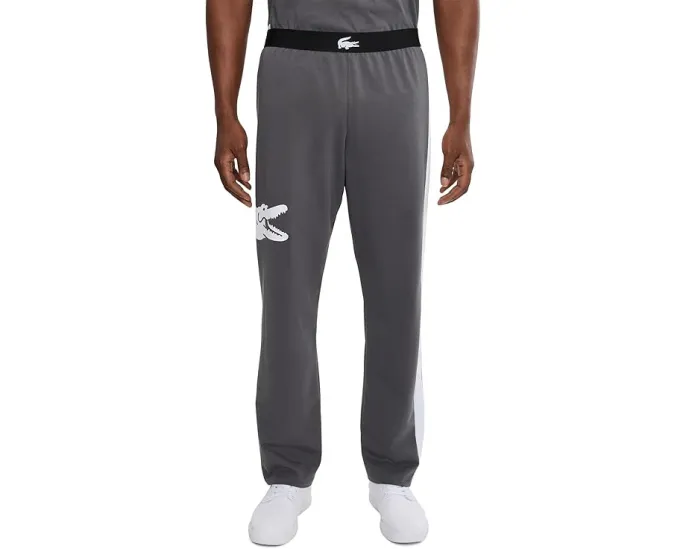 Брюки Lacoste для отдыха из флиса с принтом и прямым кроем