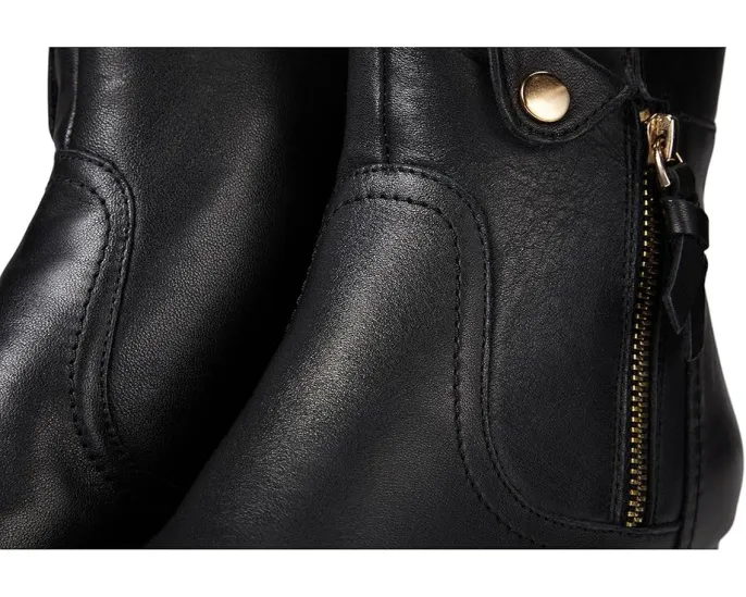 Ботильоны Nazca на удобном каблуке с кнопкой и молнией из кожи