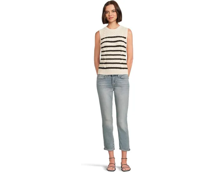 Кроп-свитер Lilla P без рукавов с косой вязкой и резинкой по краям