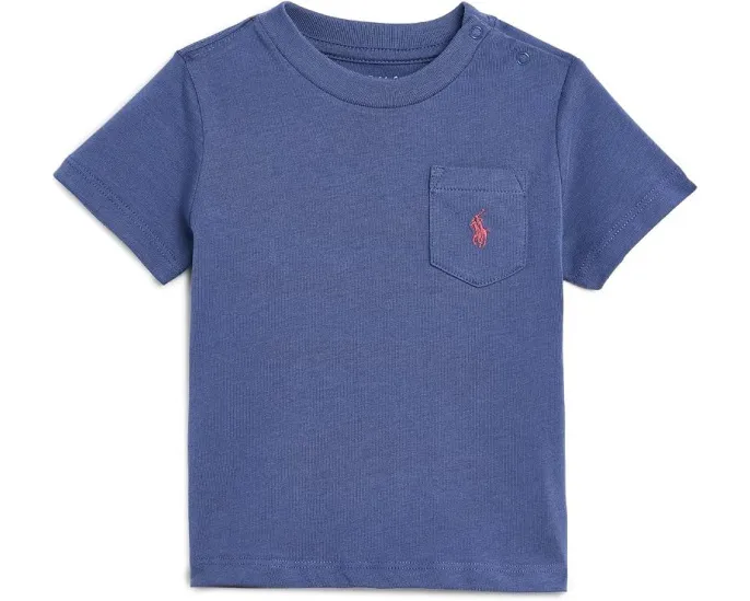 Детская хлопковая футболка с карманом Polo Ralph Lauren