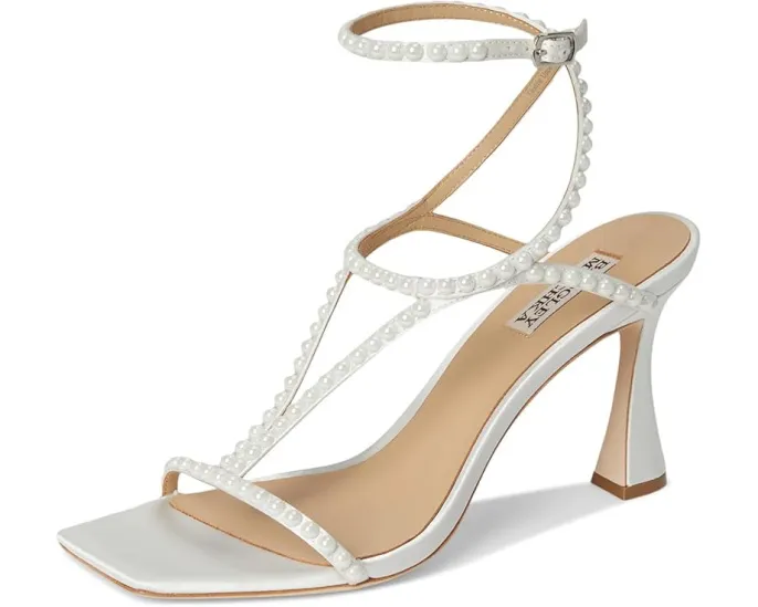 Босоножки Badgley Mischka Gianni на каблуке с жемчужными бусинами и квадратным носком