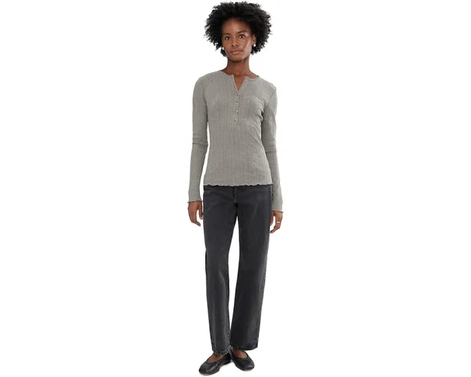 Хенли Faherty Paradise Pointelle с отделкой пико из органического хлопка