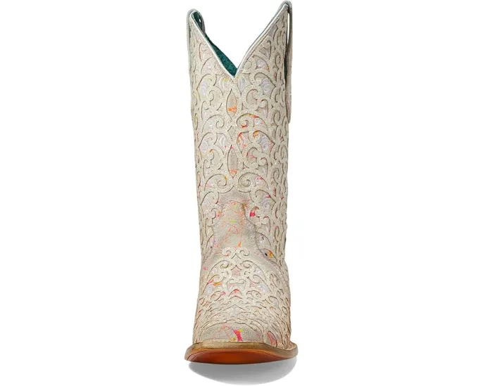 Сапоги Corral C4062 с блестками LD и вышивкой на квадратном каблуке