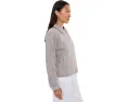 Жакет Petite из полосатого органического льна с классическим воротником Eileen Fisher