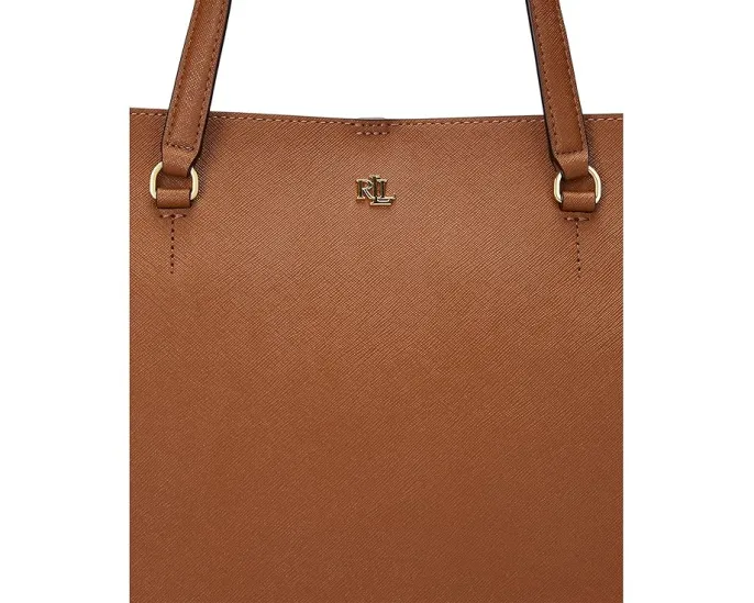 Большая кожаная сумка-тоут Lauren Ralph Lauren Crosshatch Karly