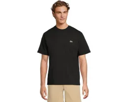 Хлопковая футболка Lacoste с вышитым крокодилом на груди