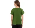 Топ Organic Cotton Slubby Jersey с круглым вырезом и короткими рукавами Eileen Fisher