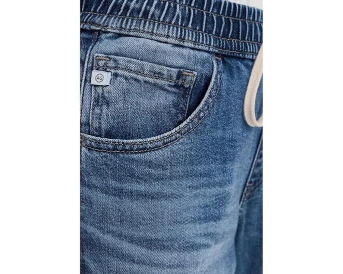 Джинсы AG Adria с низкой посадкой и широкими штанинами на резинке