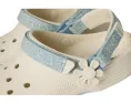 Кроксы Crocs Kids Classic Denim Floral Backstrap Clogs с джимовой тканью