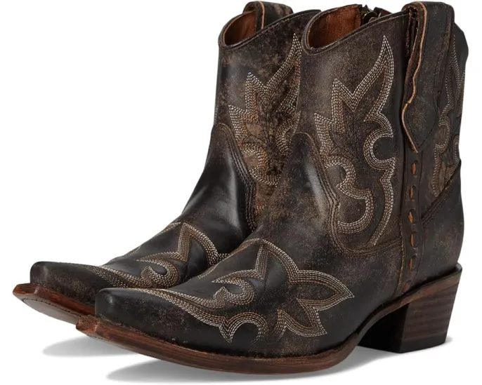 Ботинки Corral Boots L5917 с боковой молнией и вышивкой черно-коричневого цвета