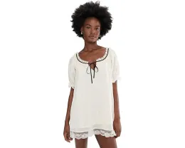 Мини-платье Free People Juno с вышивкой и пышными рукавами