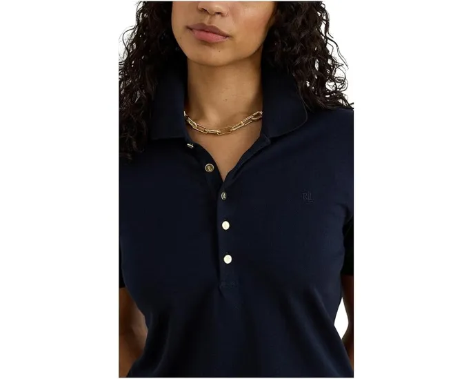 Поло Lauren Ralph Lauren плюс сайз из пике с вышитым логотипом