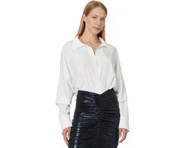 Боди Norma Kamali Super Oversized Boyfriend NK Shirt из хлопкового поплина на застежке-липучке