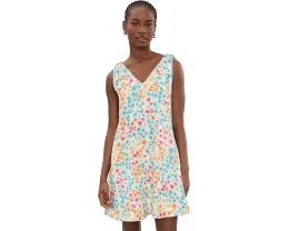 Floral Bow Strap A-Line Dress