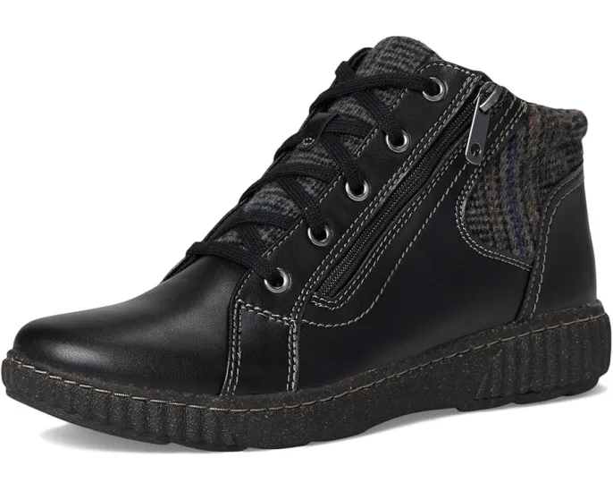 Ботинки Caroline Spice из кожи и текстиля на шнуровке и молнии