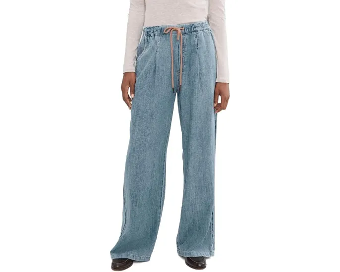 Брюки Lilla P Denim Pants из легкого денима с эластичным поясом на шнурке